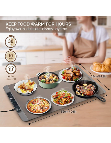 Alfombrilla Calentadora de Comida EXHOCO 250W Silicona Gris