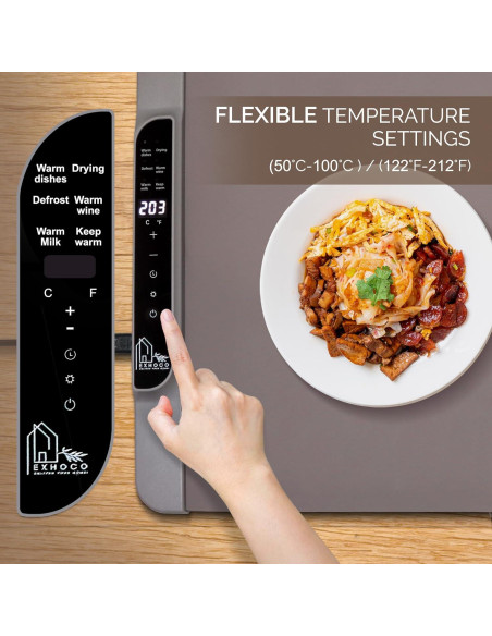 Alfombrilla Calentadora de Comida EXHOCO 250W Silicona Gris