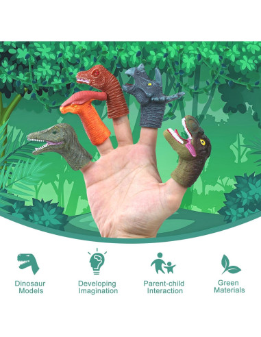 10 Títeres de Dedo de Dinosaurio CALEST para Niños 3+ Años