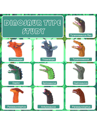 10 Títeres de Dedo de Dinosaurio CALEST para Niños 3+ Años