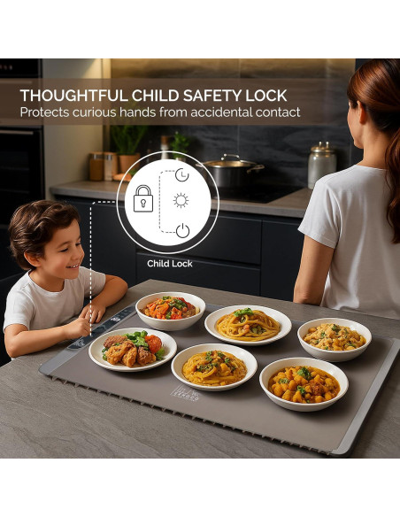 Alfombrilla Calentadora de Comida EXHOCO 250W Silicona Gris