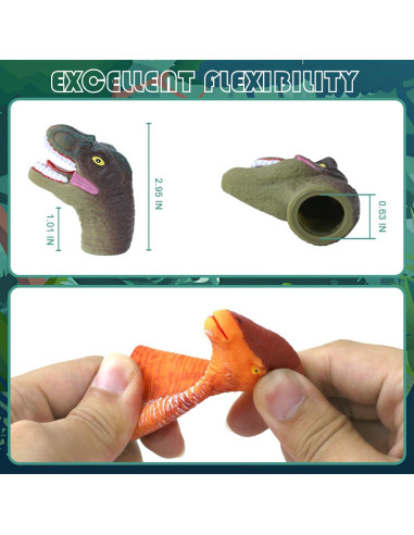 10 Títeres de Dedo de Dinosaurio CALEST para Niños 3+ Años