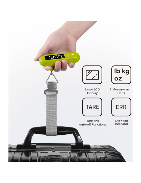 Balanza de Equipaje Digital Pack All 50 kg Pantalla LCD Verde
