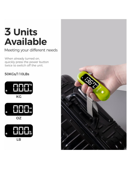 Balanza de Equipaje Digital Pack All 50 kg Pantalla LCD Verde