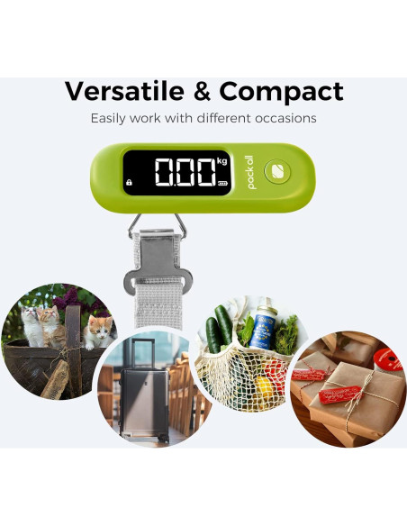 Balanza de Equipaje Digital Pack All 50 kg Pantalla LCD Verde