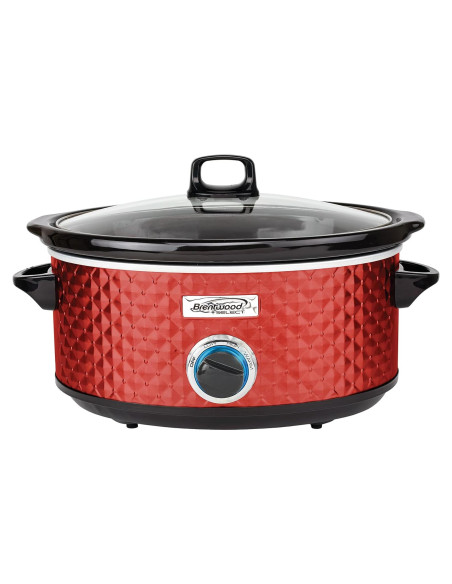 Cocina Lenta Brentwood Select 7 Cuartos Roja - 3 Calores