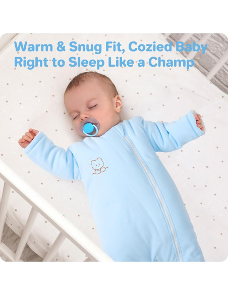 Saco de dormir Knirose algodón premium 3-6 meses azul