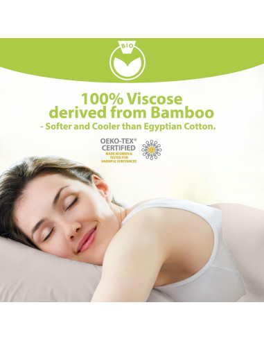 Conjunto de Sábanas BAMPURE Queen 100% Viscosa de Bambú Beige