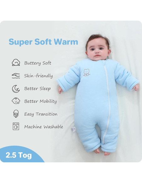Saco de dormir Knirose algodón premium 3-6 meses azul