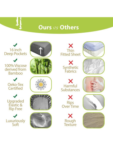 Conjunto de Sábanas BAMPURE Queen 100% Viscosa de Bambú Beige