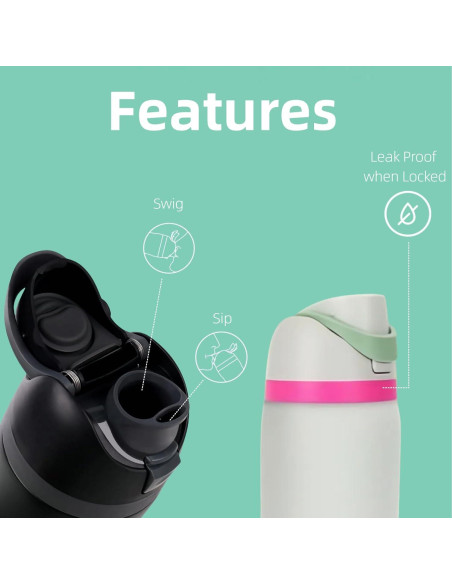 Tapa de Reemplazo KPWIN para Botella Owala Freesip 24oz-40oz Negra Tapa de Reemplazo KPWIN para Botella Owala Freesip 24oz-40oz Negra