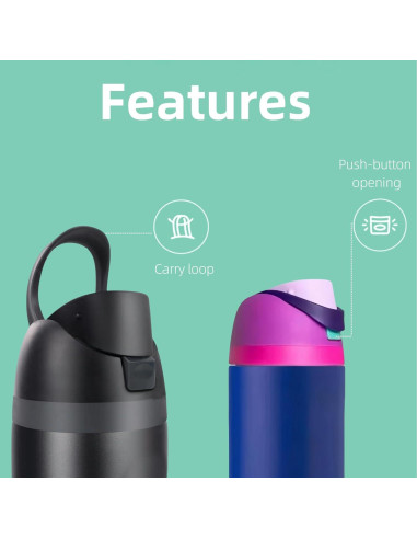 Tapa de Reemplazo KPWIN para Botella Owala Freesip 24oz-40oz Negra