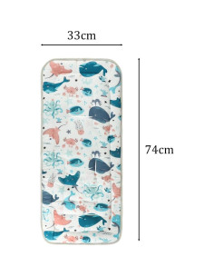 Almohadilla para Asiento de Cochecito Universal Bebé Algodón 33x75cm 2