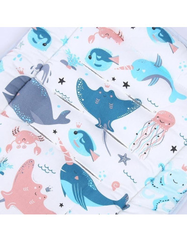 Almohadilla para Asiento de Cochecito Universal Bebé Algodón 33x75cm