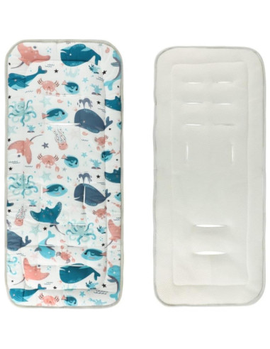 Almohadilla para Asiento de Cochecito Universal Bebé Algodón 33x75cm