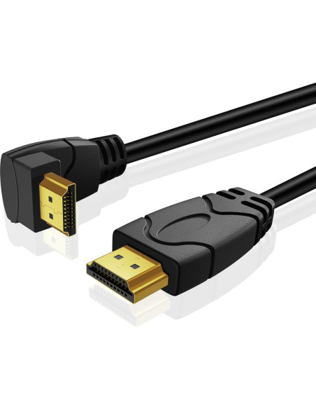 Cable HDMI TNP 4K Ángulo Derecho 0.91m Alta Velocidad 18Gbps