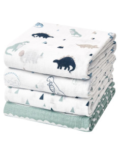 Paquete de 4 mantas de muselina David's Kids 120x120 cm