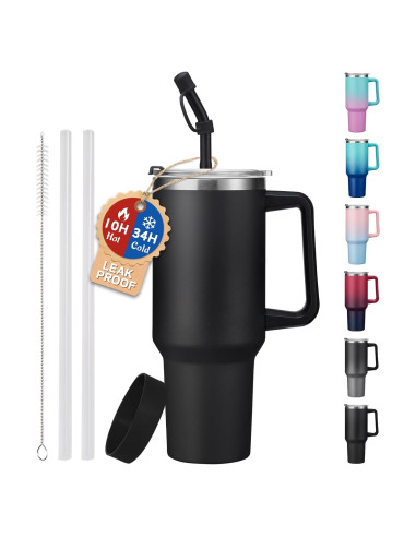 Taza de 1.2L ICIOI con Asa y Tapa a Prueba de Fugas