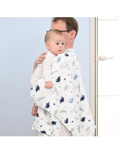 Paquete de 4 mantas de muselina David's Kids 120x120 cm 2