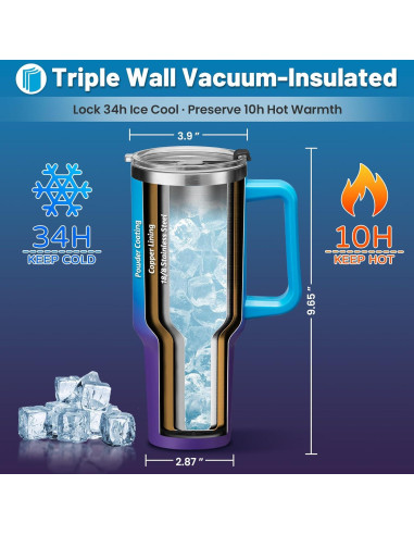 Taza de 1.2L ICIOI con Asa y Tapa a Prueba de Fugas