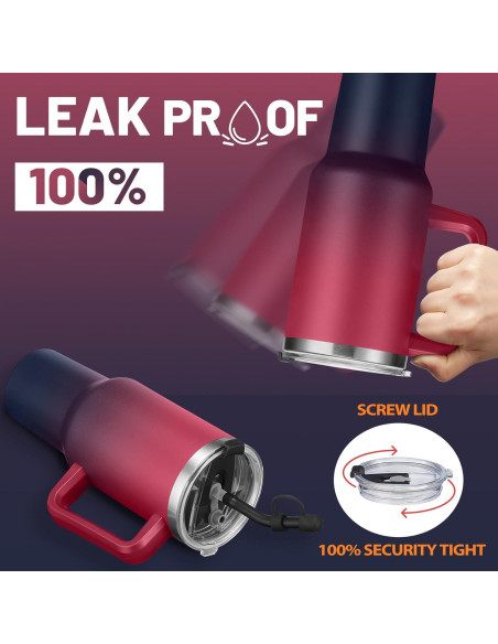 Taza de 1.2L ICIOI con Asa y Tapa a Prueba de Fugas