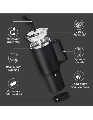 Taza de 1.2L ICIOI con Asa y Tapa a Prueba de Fugas