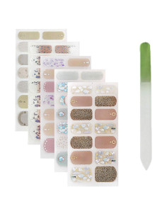 Pegatinas de Uñas SIUSIO 70 Pcs con Lima de Cristal 11.5cm