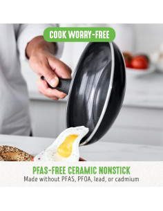 Juego de Sartenes Antiadherentes GreenLife 7" y 10" Cerámica 2
