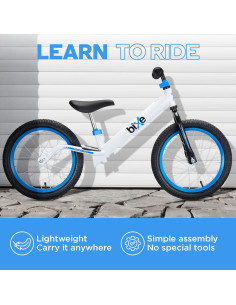 Bicicleta de Equilibrio Bixe 16" para Niños 4-9 Años Azul 2