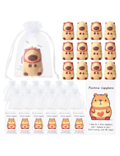Set de 12 Mini Capibaras Antiestrés RoundFunny con Tarjetas