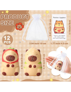 Set de 12 Mini Capibaras Antiestrés RoundFunny con Tarjetas 2