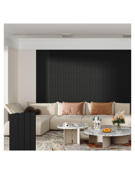 Paneles Acústicos de Pared Negros 4 Paquete 1.49m Aislantes