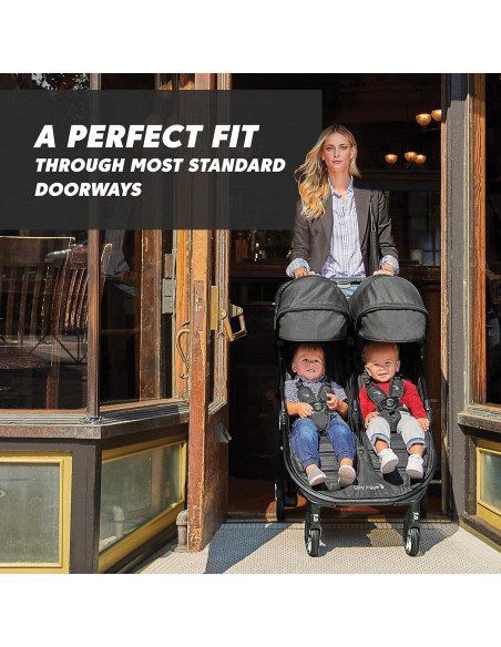 Cochecito Doble City Tour 2 Baby Jogger Negro Acolchado