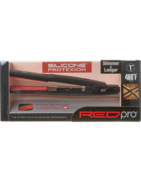 Plancha de Pelo Pro Roja Kiss 1 Pulgada Ajustable Silicona