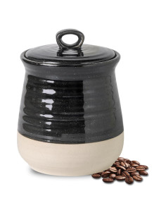 Tarro de Almacenamiento de Cerámica Hasense 1.04L Negro