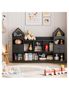 Estante de Libros Castillo Vabches Negro 3 Estantes 90 cm