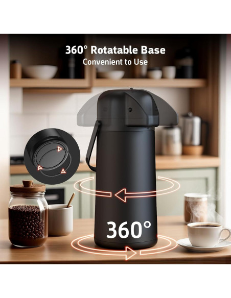 Jarra Térmica Geouja 3L Negra con Bomba - Aislante 24h Jarra Térmica Geouja 3L Negra con Bomba - Aislante 24h