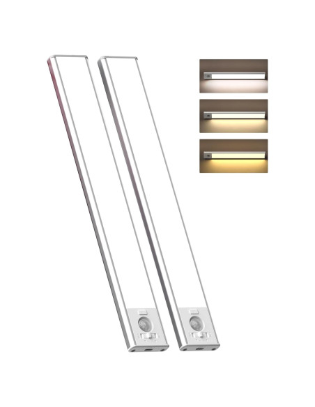 Paquete de 2 luces bajo gabinete MerryNite con sensor 3200mAh
