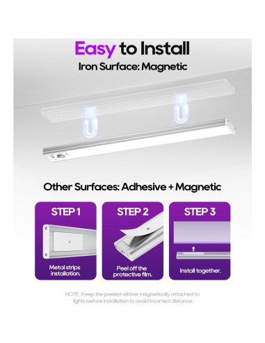 Paquete de 2 luces bajo gabinete MerryNite con sensor 3200mAh