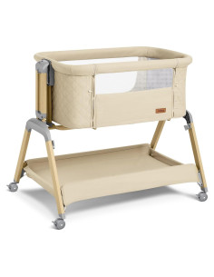 Cuna Lateral TotRun Ajustable 5 Alturas con Colchón y Ruedas