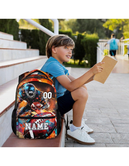 Mochila Escolar Personalizada Fútbol Homexzdiy 17 Pulgadas