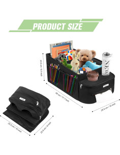 Organizador de Asiento de Coche FUNNy elf Plegable con 4 Portavasos 2