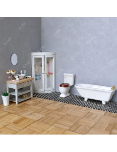 Set de Baño Moderno 7PCS iLAND para Casa de Muñecas 1:12 2