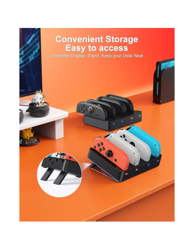 Base de Carga FYOUNG para Nintendo Switch 2/1 - Estación 8 en 1