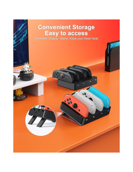 Base de Carga FYOUNG para Nintendo Switch 2/1 - Estación 8 en 1
