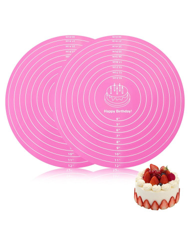 Alfombrilla de Silicona para Hornear YBEATY 30 cm Roja 2 Pcs