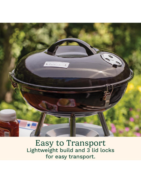 Parrilla de Carbón Portátil Cuisinart 14" Negra - BBQ Compacta