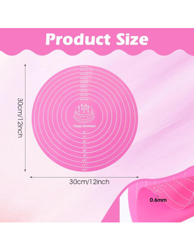 Alfombrilla de Silicona para Hornear YBEATY 30 cm Roja 2 Pcs