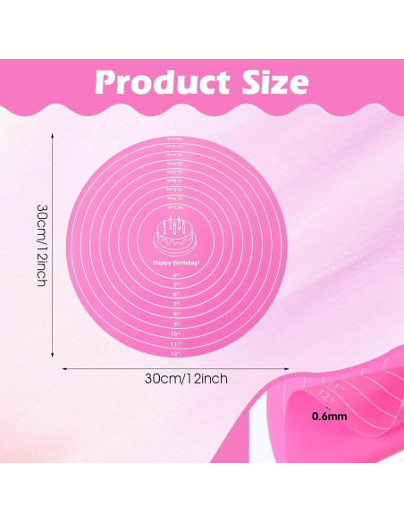 Alfombrilla de Silicona para Hornear YBEATY 30 cm Roja 2 Pcs Alfombrilla de Silicona para Hornear YBEATY 30 cm Roja 2 Pcs