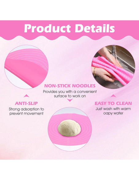 Alfombrilla de Silicona para Hornear YBEATY 30 cm Roja 2 Pcs Alfombrilla de Silicona para Hornear YBEATY 30 cm Roja 2 Pcs